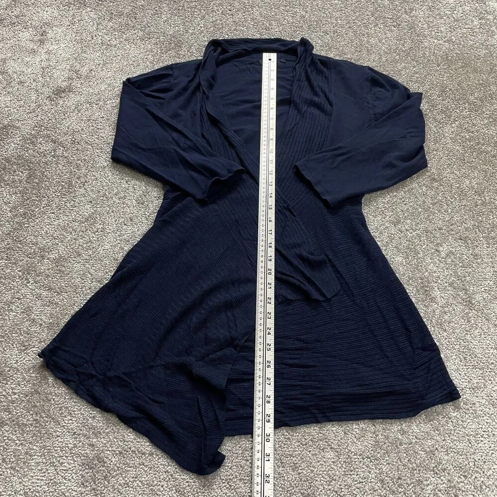 Unbranded Wrap Sweater Womens Medium Navy Blue Soft Mid Length Cardigan Ladies
